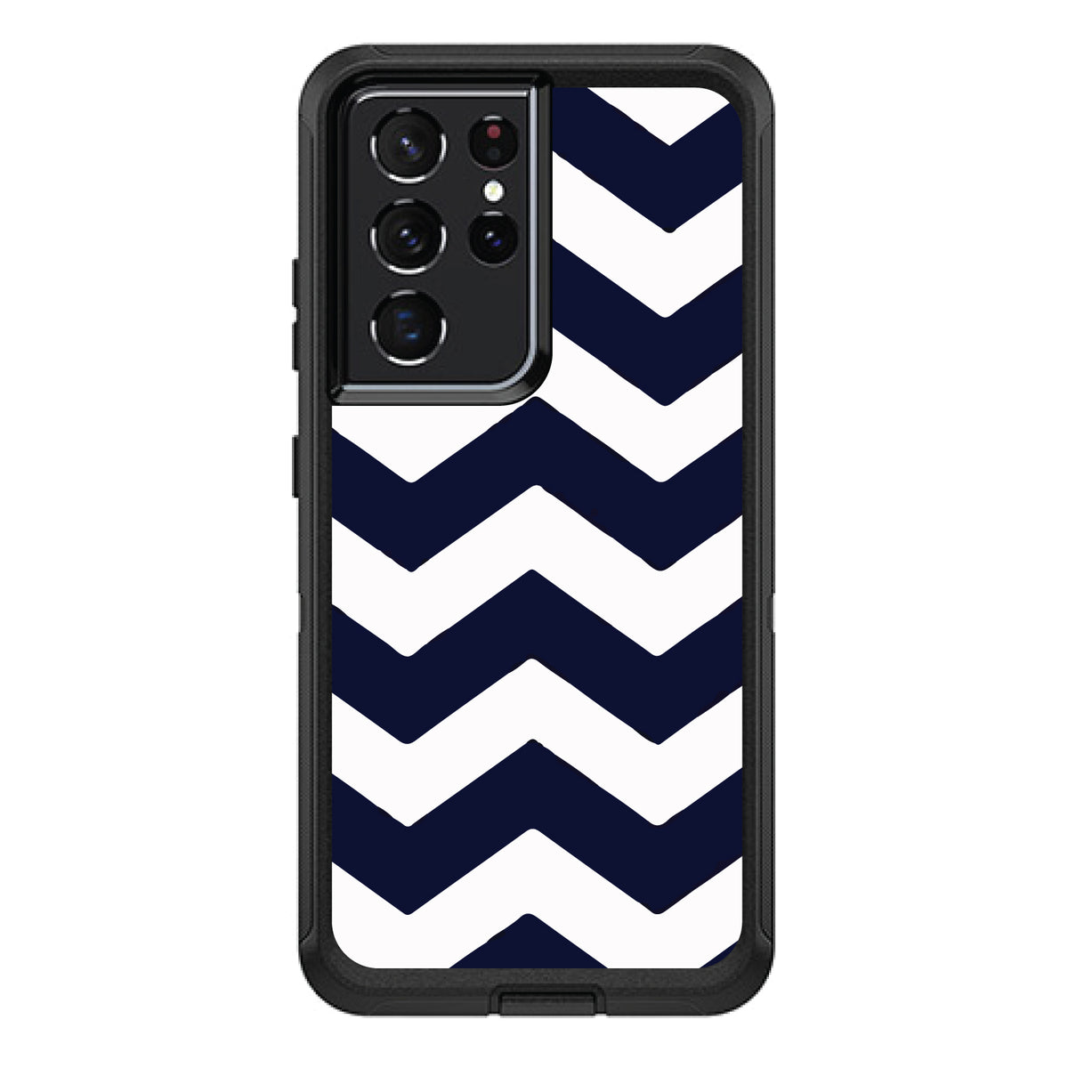 Navy Blue White Chevron Stripes OtterBox Defender Case for iPhone & Galaxy, view 7
