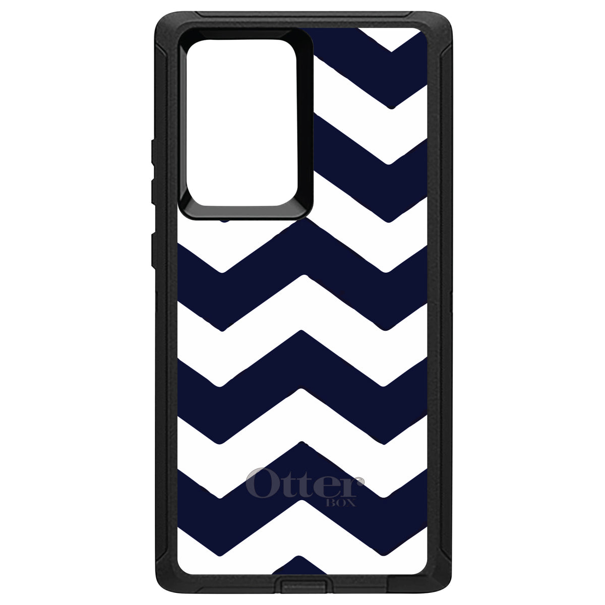 Navy Blue White Chevron Stripes OtterBox Defender Case for iPhone & Galaxy, view 13