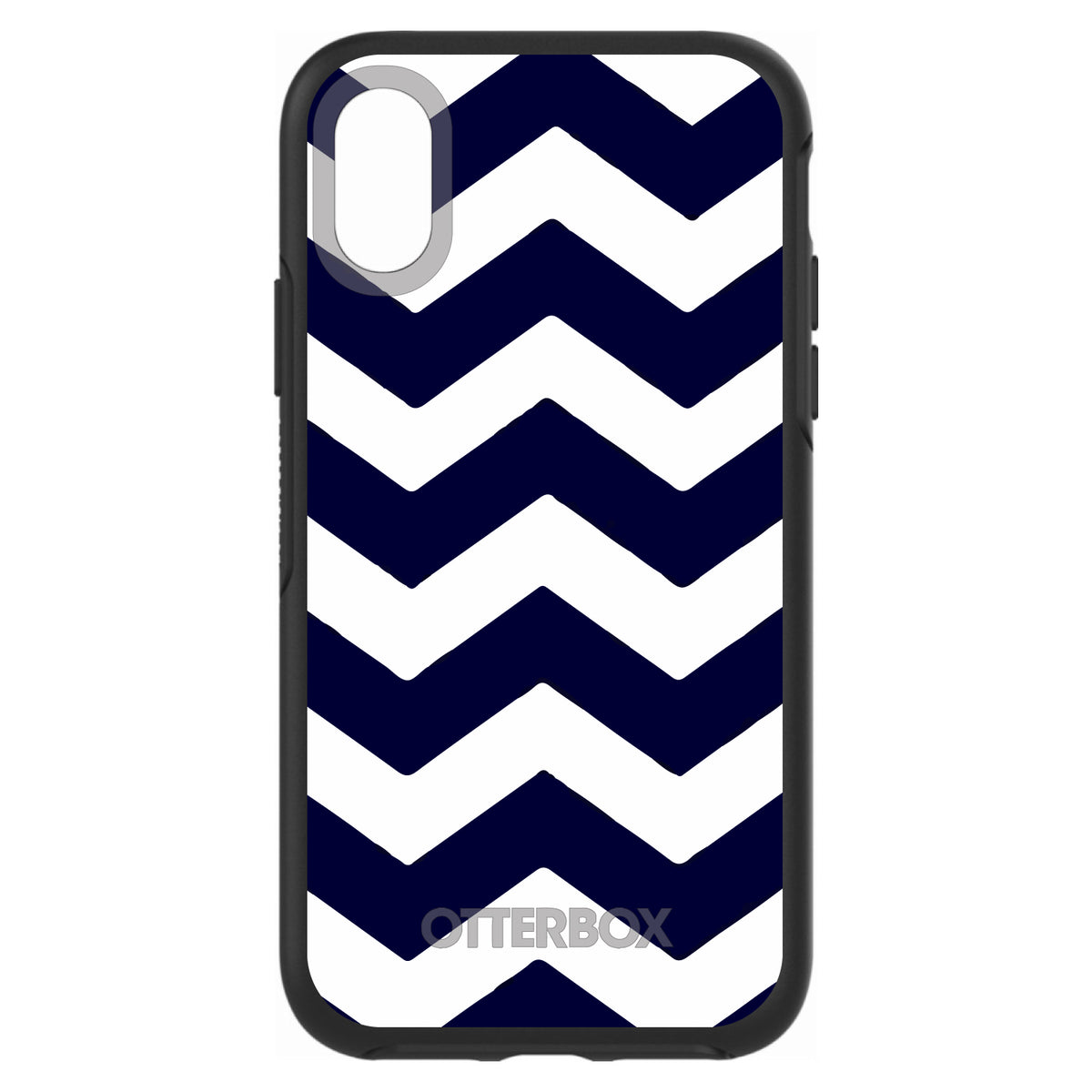 Navy Blue White Chevron Stripes OtterBox Symmetry Case for iPhone & Galaxy, view 4
