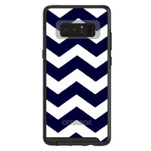 DistinctInk™ OtterBox Symmetry Series Case for Apple iPhone / Samsung Galaxy / Google Pixel - Navy Blue White Chevron Stripes