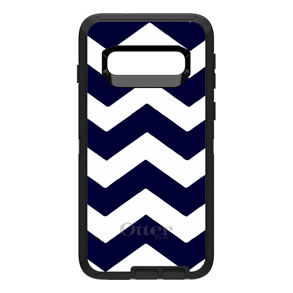 Navy Blue White Chevron Stripes OtterBox Defender Case for iPhone & Galaxy, view 9
