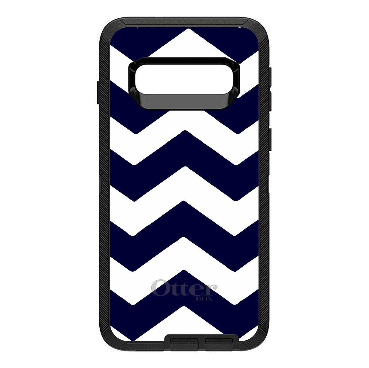 Navy Blue White Chevron Stripes OtterBox Defender Case for iPhone & Galaxy, view 9