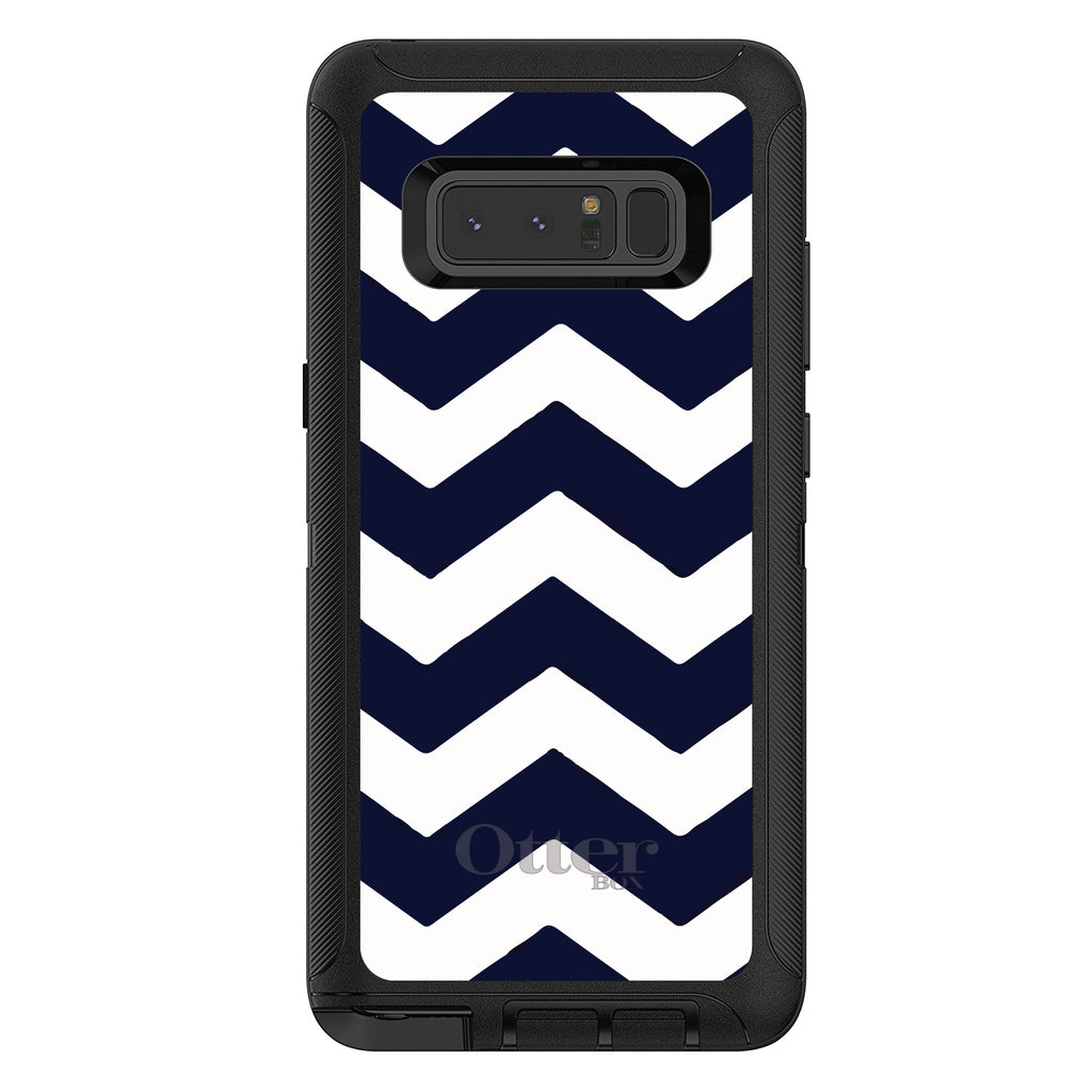 Navy Blue White Chevron Stripes OtterBox Defender Case for iPhone & Galaxy, view 17