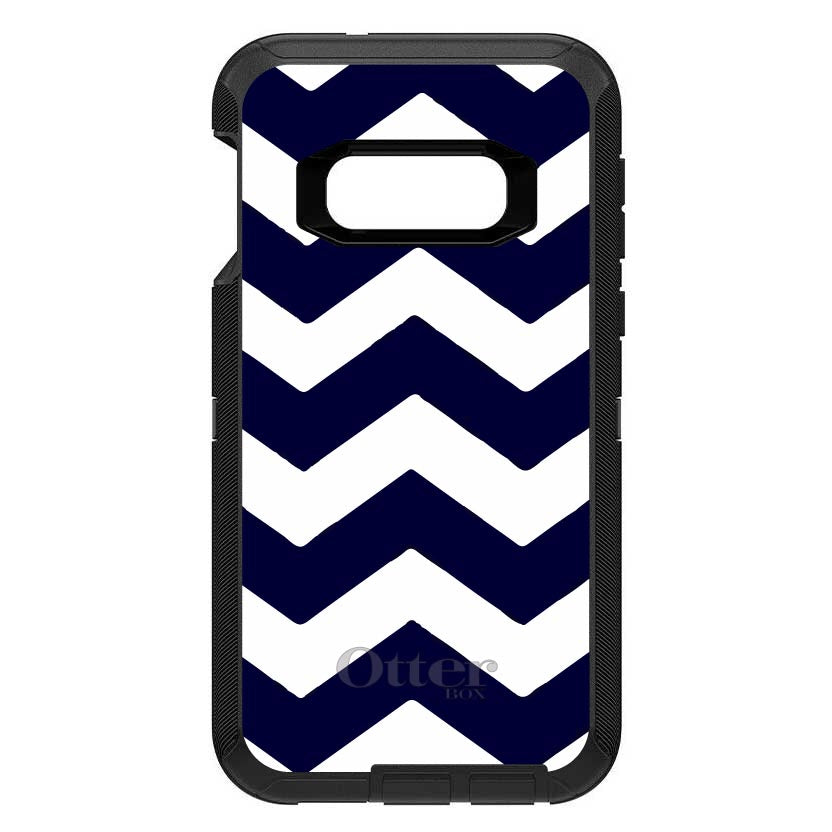 Navy Blue White Chevron Stripes OtterBox Defender Case for iPhone & Galaxy, view 10