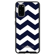 DistinctInk™ OtterBox Symmetry Series Case for Apple iPhone / Samsung Galaxy / Google Pixel - Navy Blue White Chevron Stripes