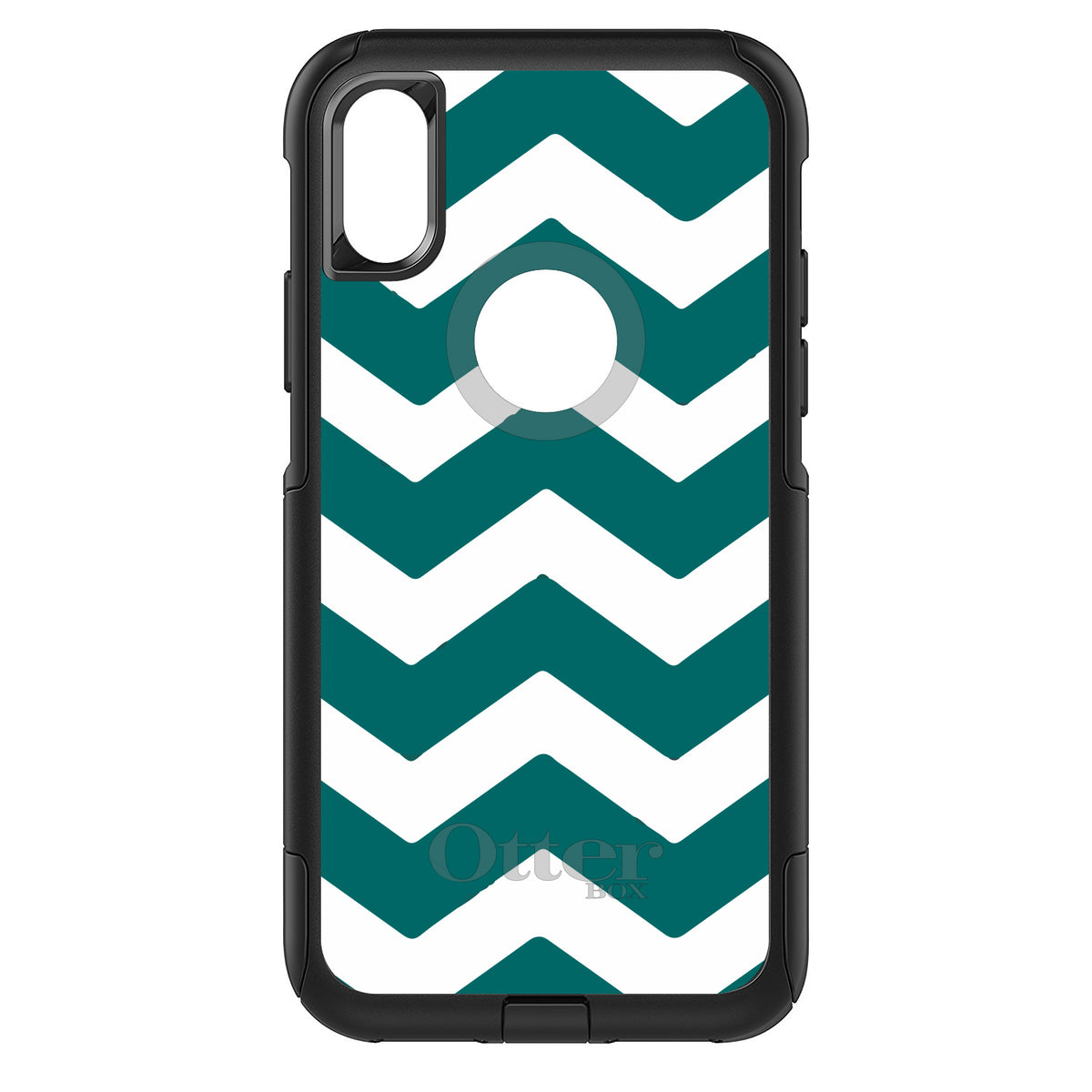 Teal White Chevron Stripes OtterBox Commuter Case for iPhone & Galaxy, view 3