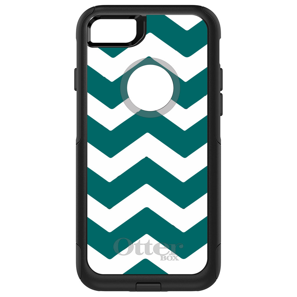 Teal White Chevron Stripes OtterBox Commuter Case for iPhone & Galaxy