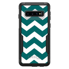 DistinctInk™ OtterBox Commuter Series Case for Apple iPhone or Samsung Galaxy - Teal White Chevron Stripes