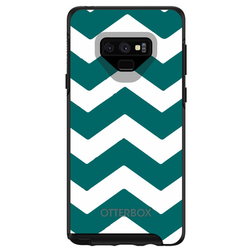 Teal White Chevron Stripes OtterBox Symmetry Case for iPhone & Galaxy, view 13