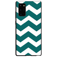 DistinctInk® Hard Plastic Snap-On Case for Apple iPhone or Samsung Galaxy - Teal White Chevron Stripes