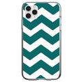 Teal White Chevron Stripes Clear Shockproof iPhone Case