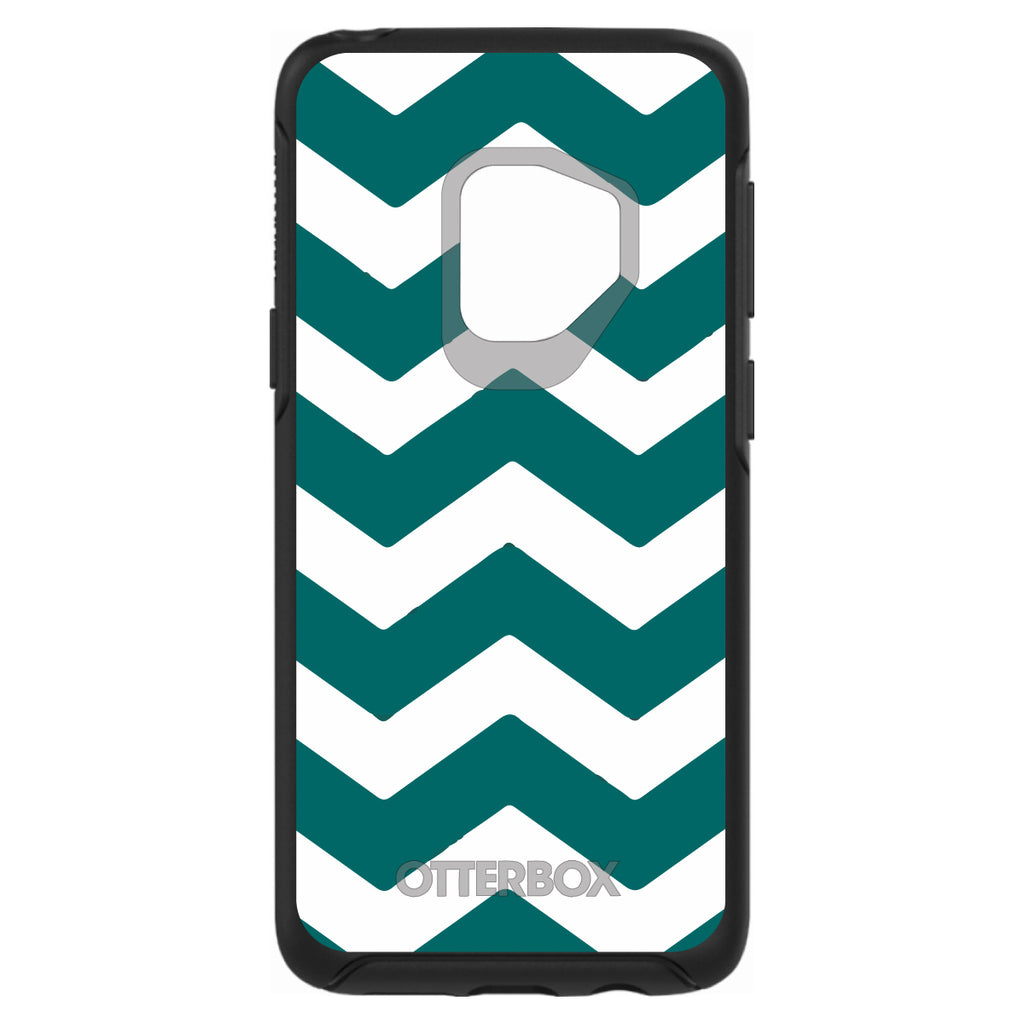 Teal White Chevron Stripes OtterBox Symmetry Case for iPhone & Galaxy, view 8