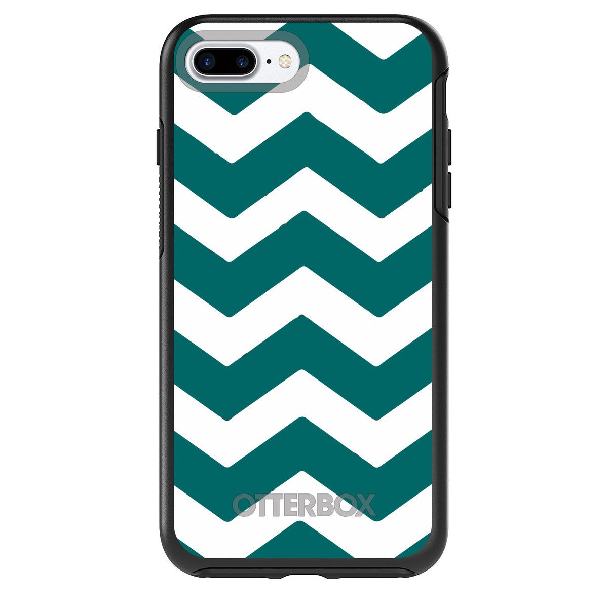 Teal White Chevron Stripes OtterBox Symmetry Case for iPhone & Galaxy, view 2