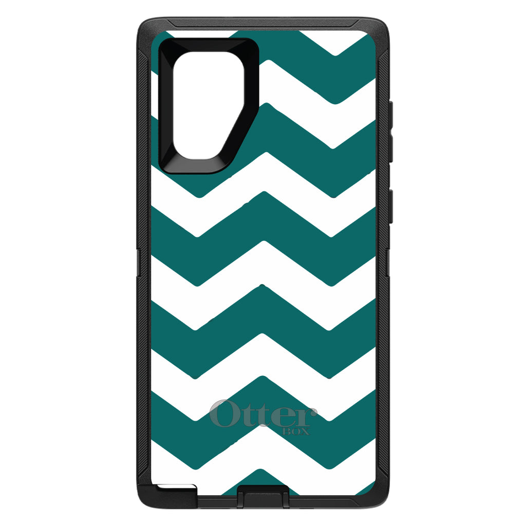 Teal White Chevron Stripes OtterBox Defender Case for iPhone & Galaxy, view 14