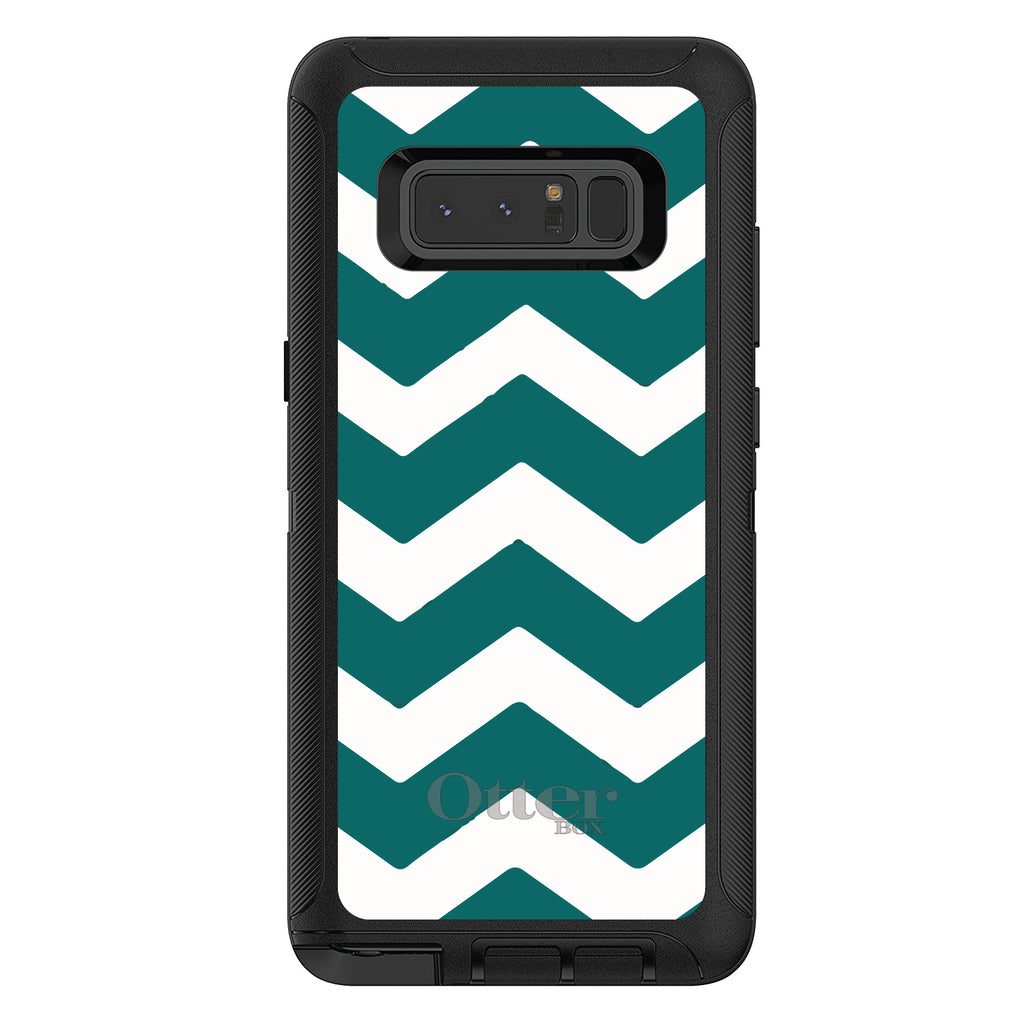 Teal White Chevron Stripes OtterBox Defender Case for iPhone & Galaxy, view 17