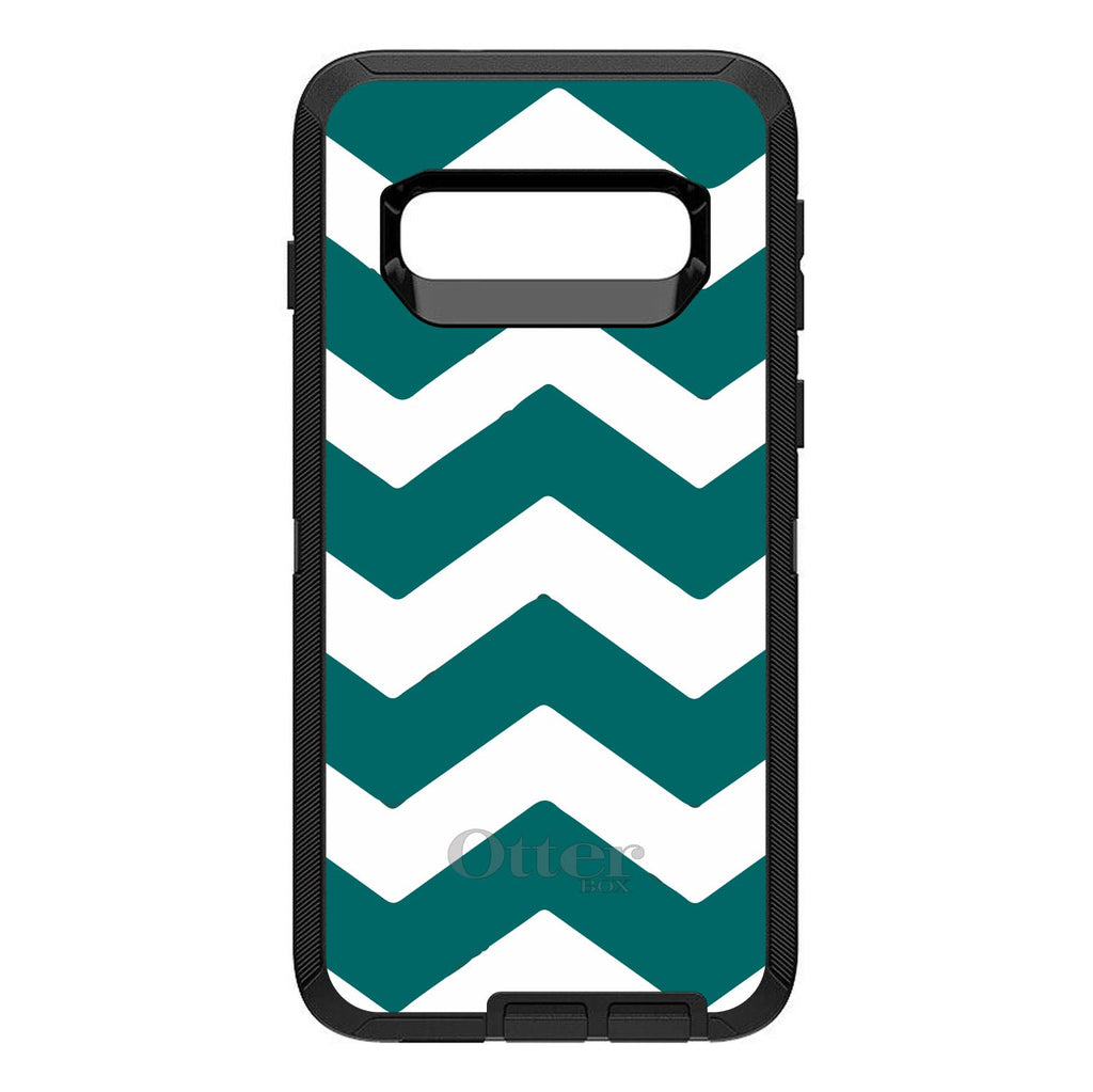 Teal White Chevron Stripes OtterBox Defender Case for iPhone & Galaxy, view 9