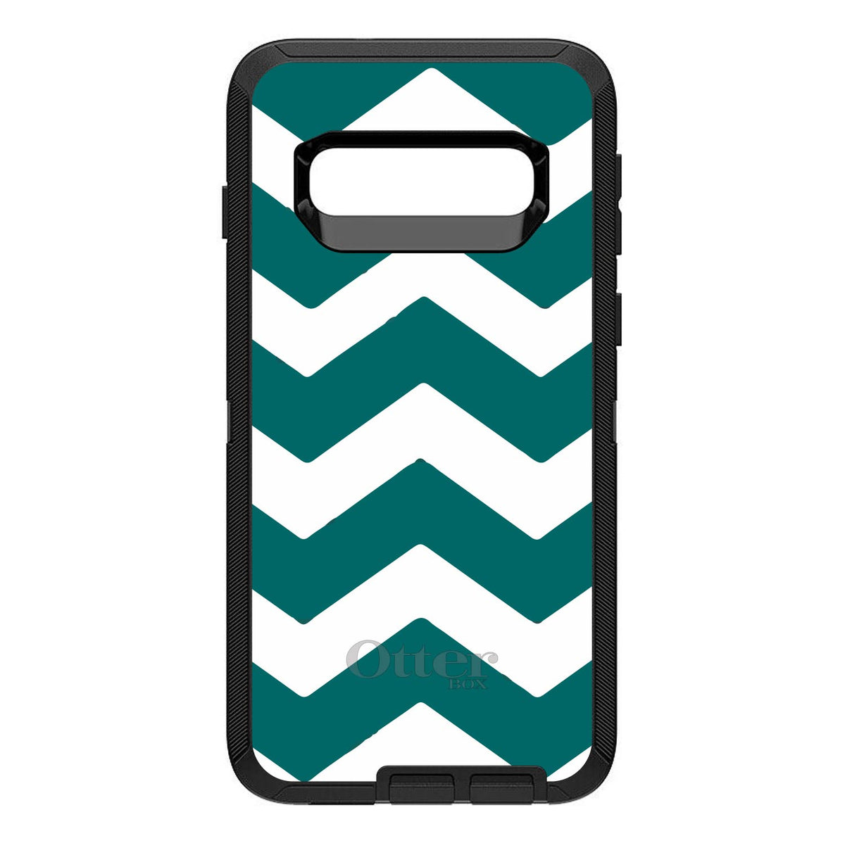 Teal White Chevron Stripes OtterBox Defender Case for iPhone & Galaxy, view 9