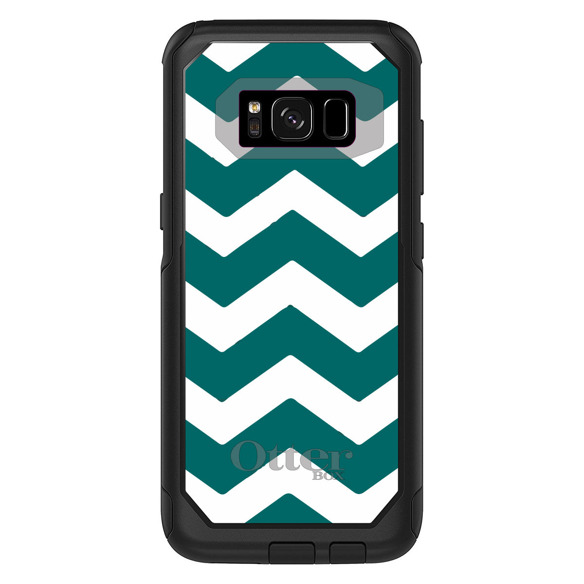 Teal White Chevron Stripes OtterBox Commuter Case for iPhone & Galaxy, view 10