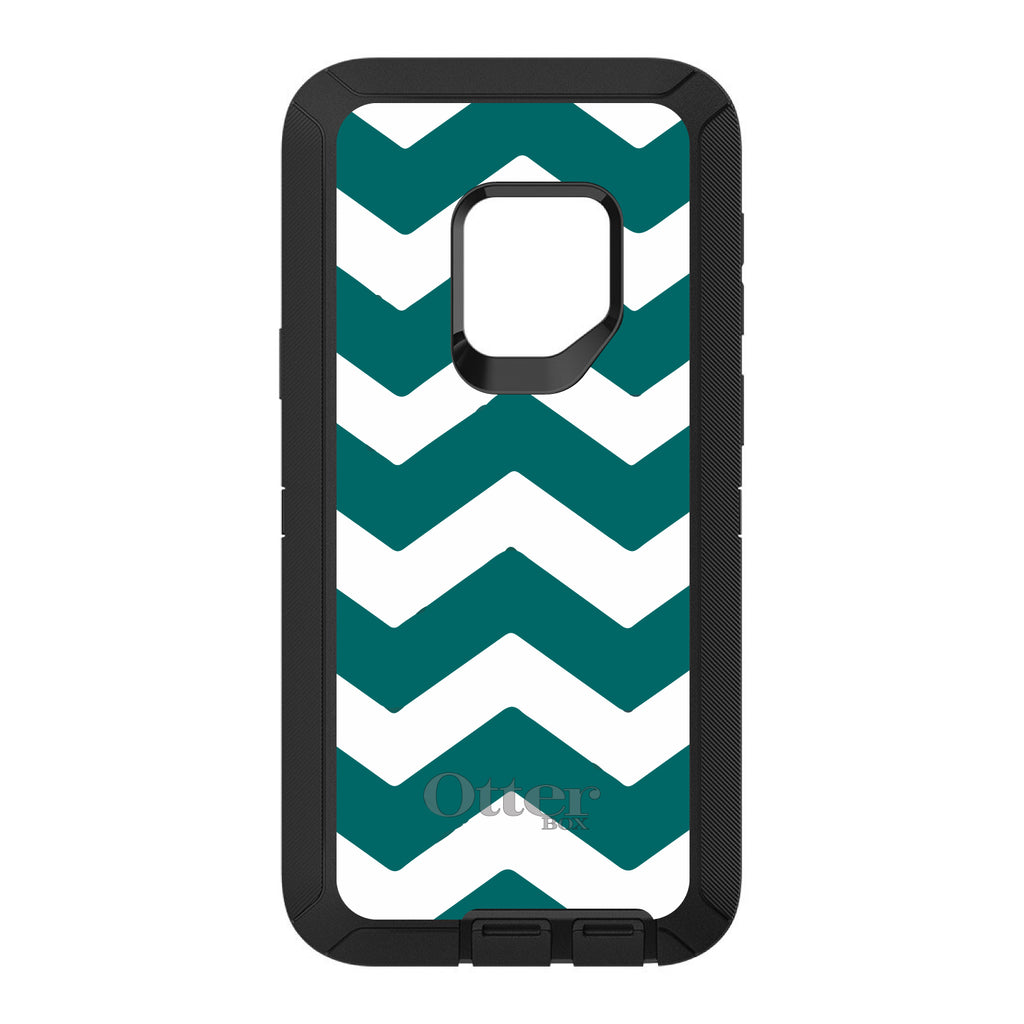Teal White Chevron Stripes OtterBox Defender Case for iPhone & Galaxy, view 11