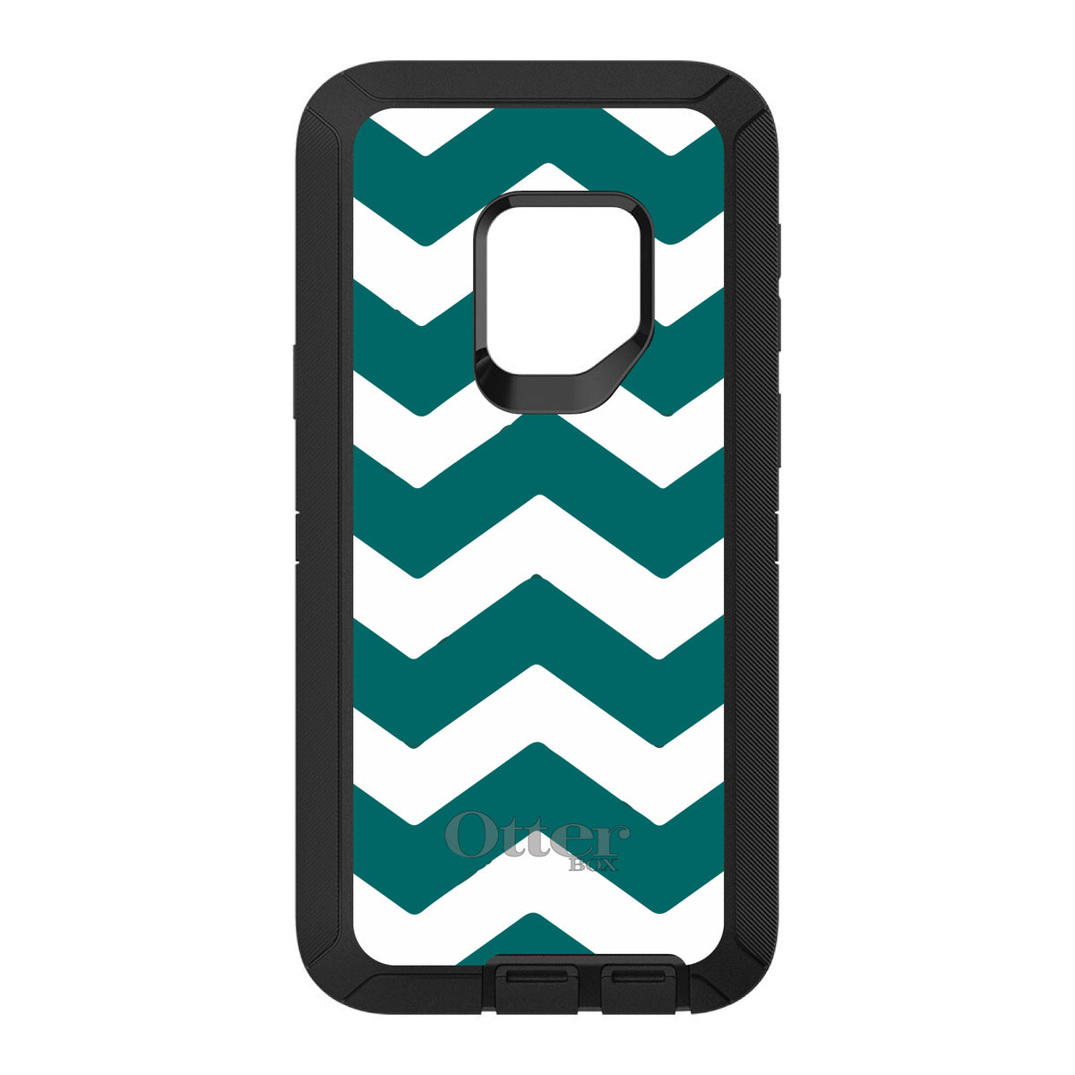 Teal White Chevron Stripes OtterBox Defender Case for iPhone & Galaxy, view 11