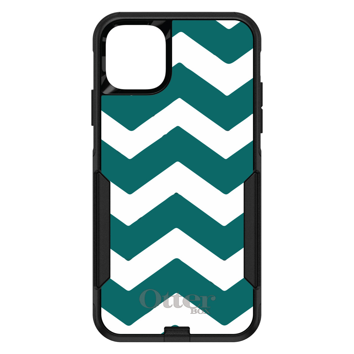Teal White Chevron Stripes OtterBox Commuter Case for iPhone & Galaxy, view 2