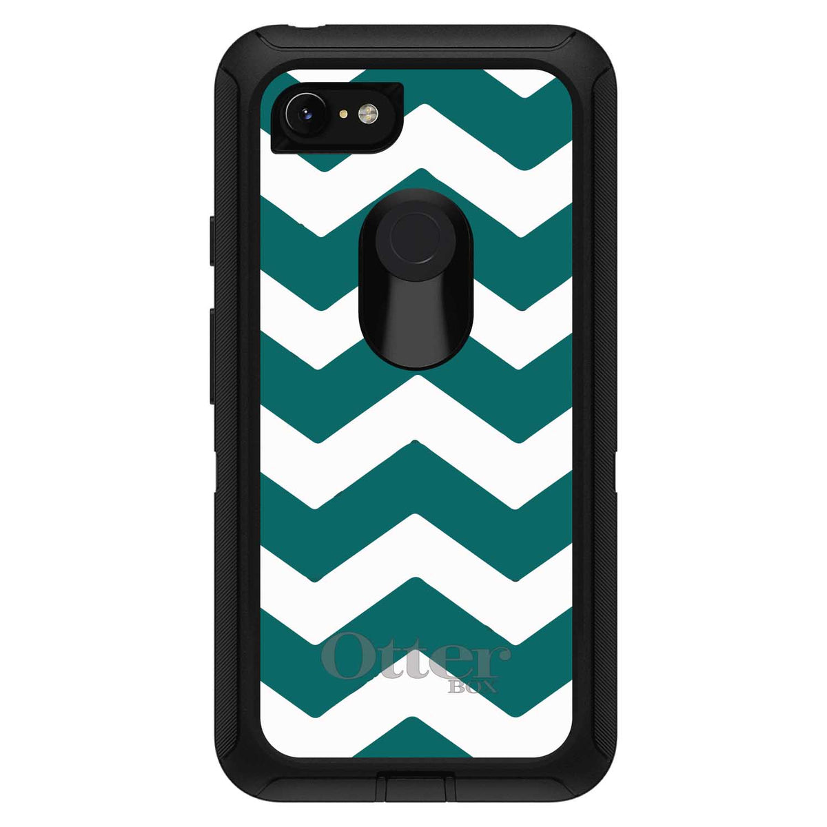 Teal White Chevron Stripes OtterBox Defender Case for iPhone & Galaxy, view 18