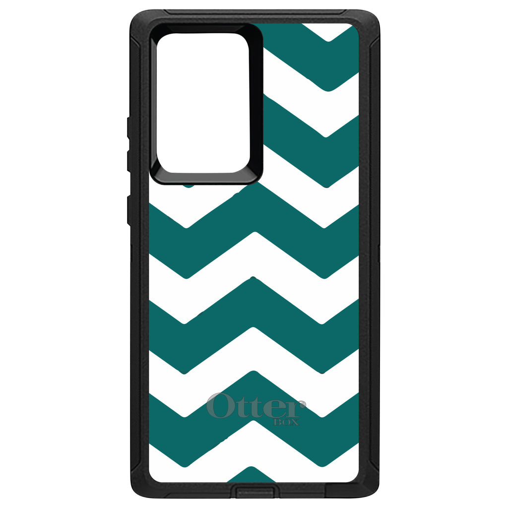 Teal White Chevron Stripes OtterBox Defender Case for iPhone & Galaxy, view 13
