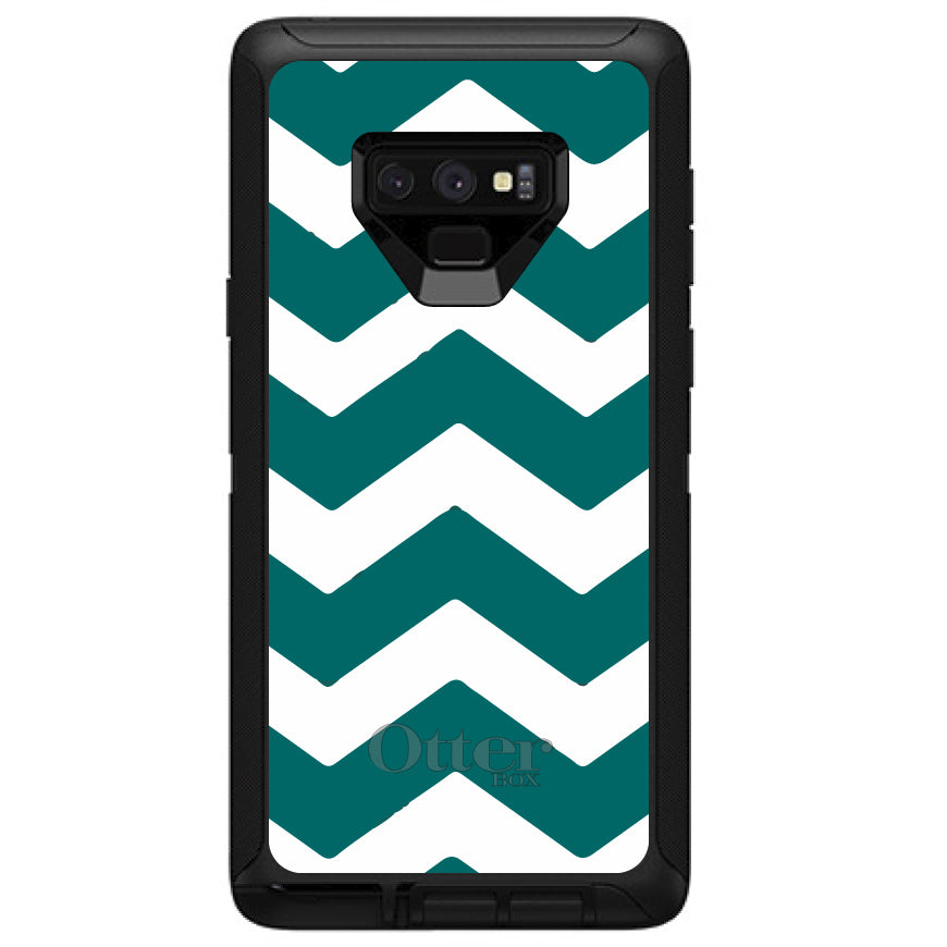 Teal White Chevron Stripes OtterBox Defender Case for iPhone & Galaxy, view 16