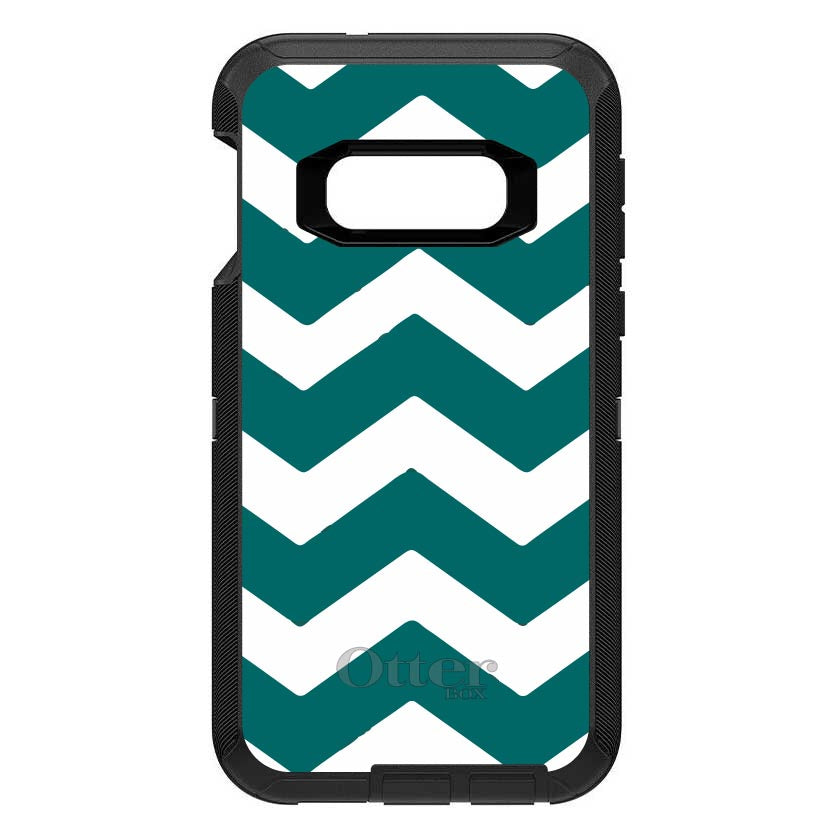 Teal White Chevron Stripes OtterBox Defender Case for iPhone & Galaxy, view 10
