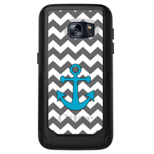 DistinctInk™ OtterBox Commuter Series Case for Apple iPhone or Samsung Galaxy - Grey White Chevron Teal Anchor