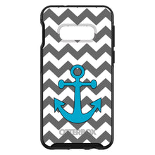 DistinctInk™ OtterBox Symmetry Series Case for Apple iPhone / Samsung Galaxy / Google Pixel - Grey White Chevron Teal Anchor