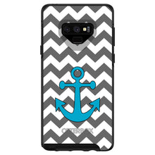 DistinctInk™ OtterBox Symmetry Series Case for Apple iPhone / Samsung Galaxy / Google Pixel - Grey White Chevron Teal Anchor