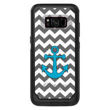 DistinctInk™ OtterBox Commuter Series Case for Apple iPhone or Samsung Galaxy - Grey White Chevron Teal Anchor