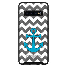 DistinctInk™ OtterBox Symmetry Series Case for Apple iPhone / Samsung Galaxy / Google Pixel - Grey White Chevron Teal Anchor