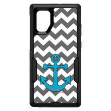 DistinctInk™ OtterBox Commuter Series Case for Apple iPhone or Samsung Galaxy - Grey White Chevron Teal Anchor