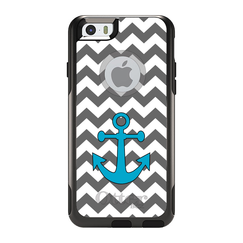 Grey White Chevron Teal Anchor OtterBox Commuter Case for iPhone & Galaxy, view 4