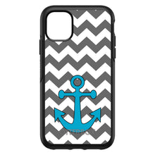 DistinctInk™ OtterBox Symmetry Series Case for Apple iPhone / Samsung Galaxy / Google Pixel - Grey White Chevron Teal Anchor