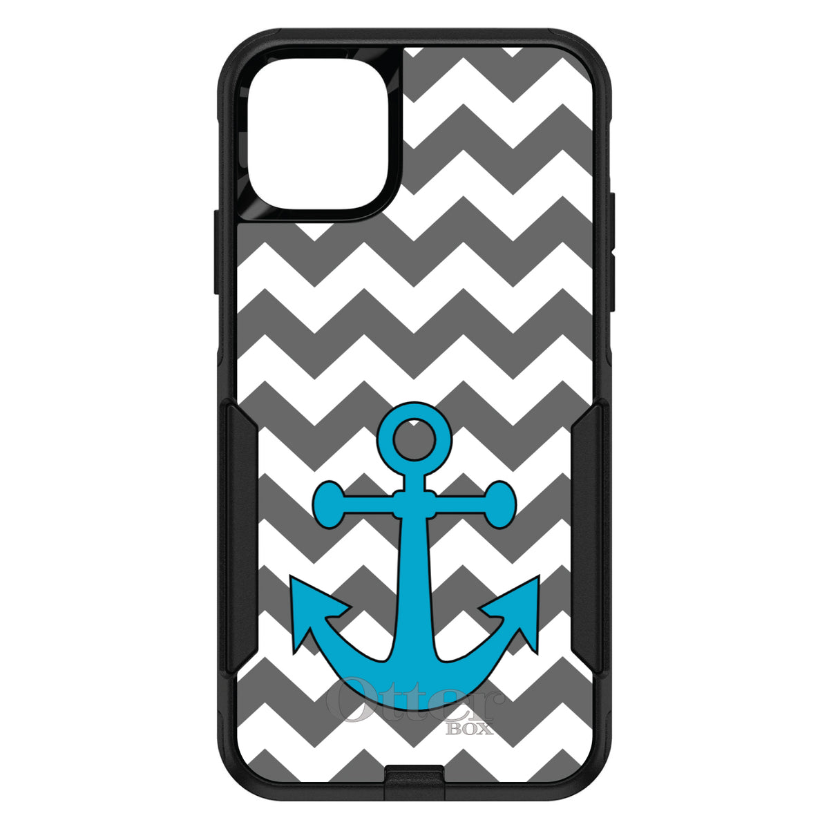 Grey White Chevron Teal Anchor OtterBox Commuter Case for iPhone & Galaxy, view 2