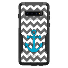 DistinctInk™ OtterBox Commuter Series Case for Apple iPhone or Samsung Galaxy - Grey White Chevron Teal Anchor