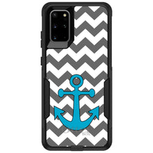 DistinctInk™ OtterBox Commuter Series Case for Apple iPhone or Samsung Galaxy - Grey White Chevron Teal Anchor