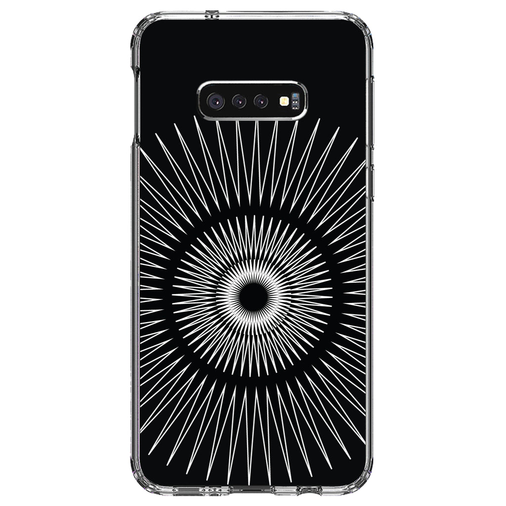 Black White Star Bursts Clear Shockproof iPhone Case, view 18