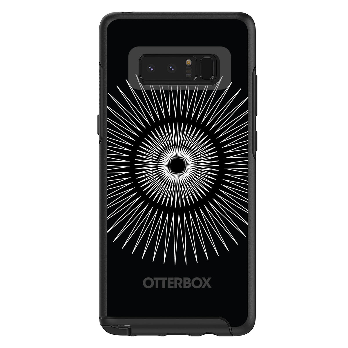 Black White Star Bursts OtterBox Symmetry Case for iPhone & Galaxy, view 14