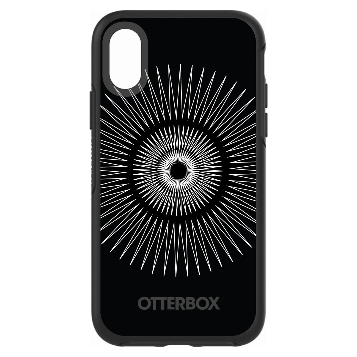 Black White Star Bursts OtterBox Symmetry Case for iPhone & Galaxy, view 4