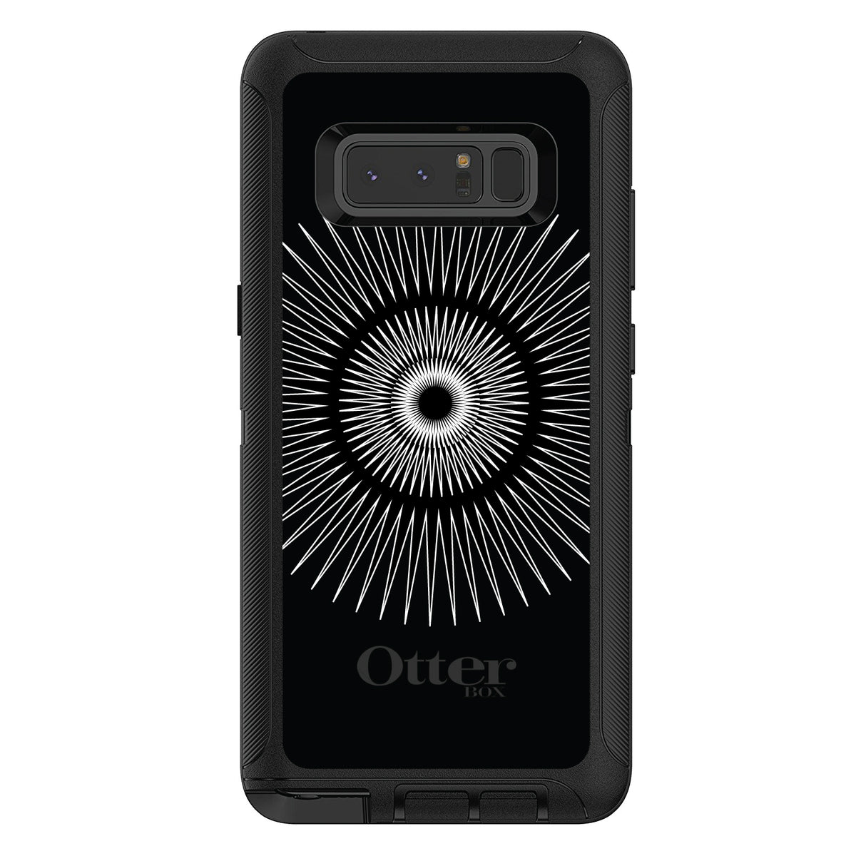 Black White Star Bursts OtterBox Defender Case for iPhone & Galaxy, view 17