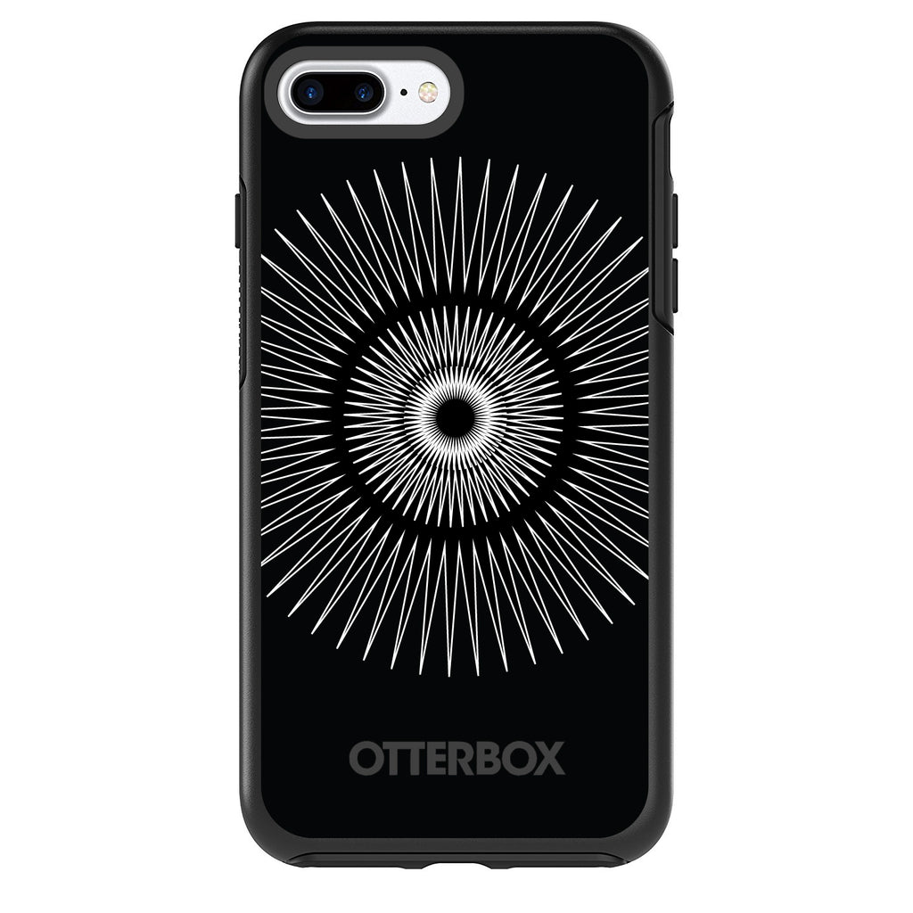 Black White Star Bursts OtterBox Symmetry Case for iPhone & Galaxy, view 2