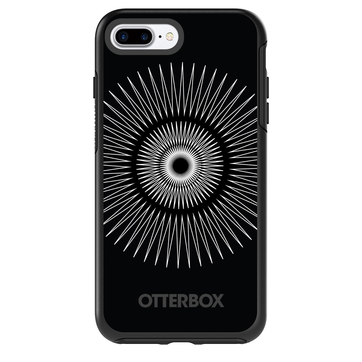 Black White Star Bursts OtterBox Symmetry Case for iPhone & Galaxy, view 2