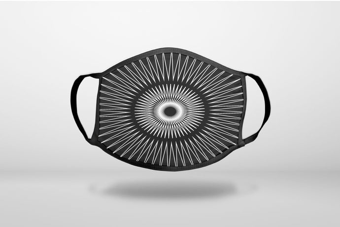 Black White Star Bursts - 3-Ply Reusable Soft Face Mask Covering, Unisex, Cotton Inner Layer