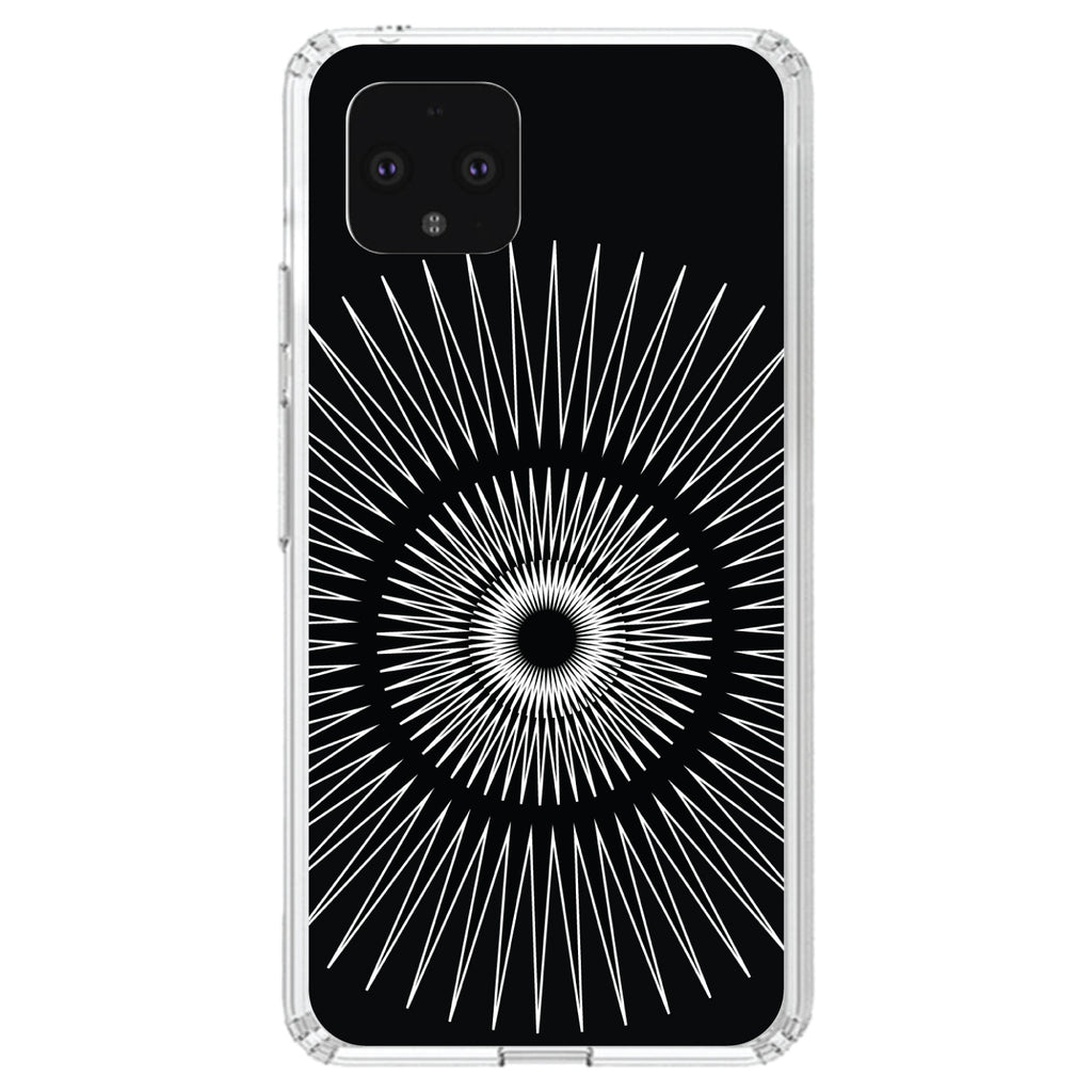 Black White Star Bursts Clear Shockproof iPhone Case, view 23