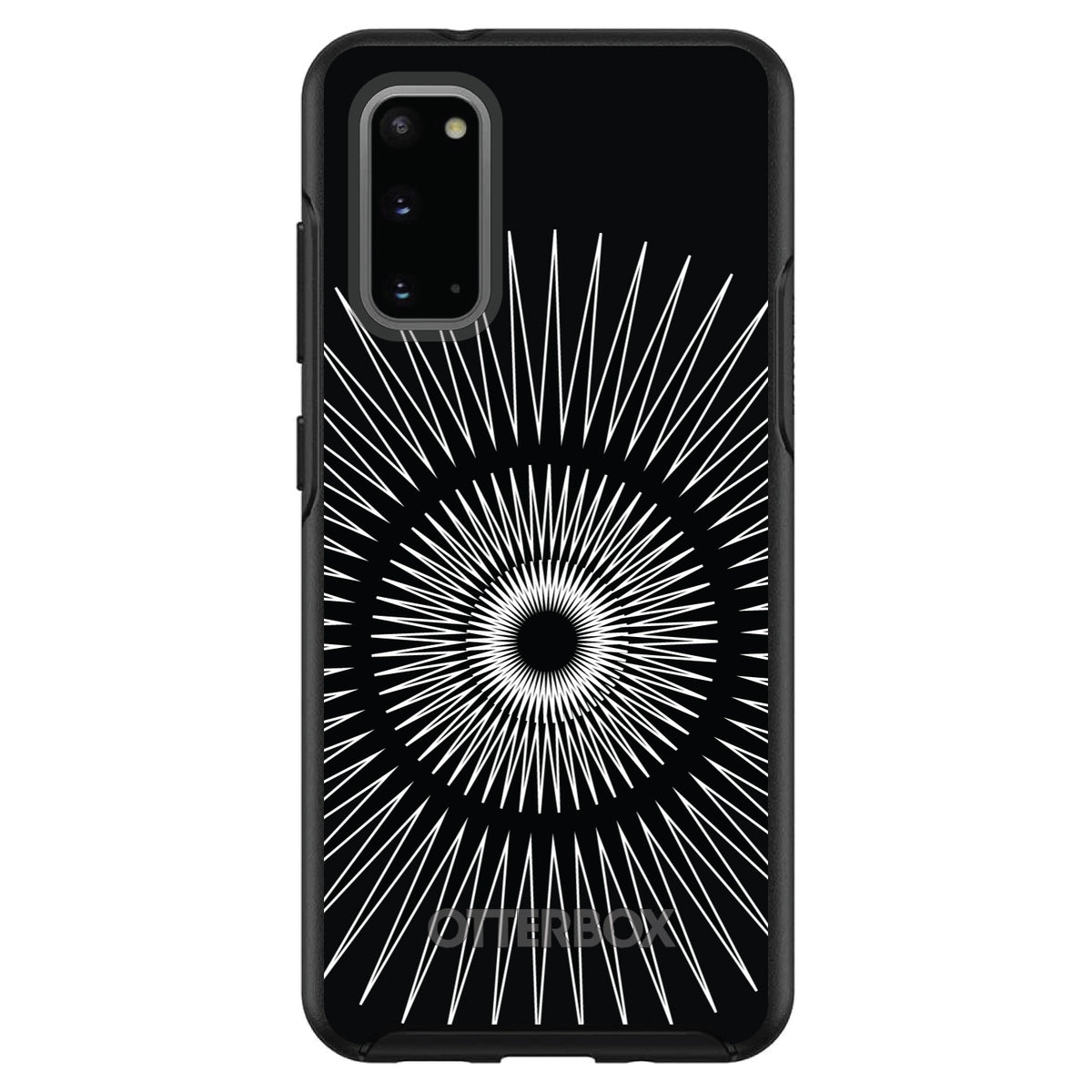 Black White Star Bursts OtterBox Symmetry Case for iPhone & Galaxy, view 5