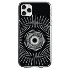 DistinctInk® Clear Shockproof Hybrid Case for Apple iPhone / Samsung Galaxy / Google Pixel - Black White Star Bursts